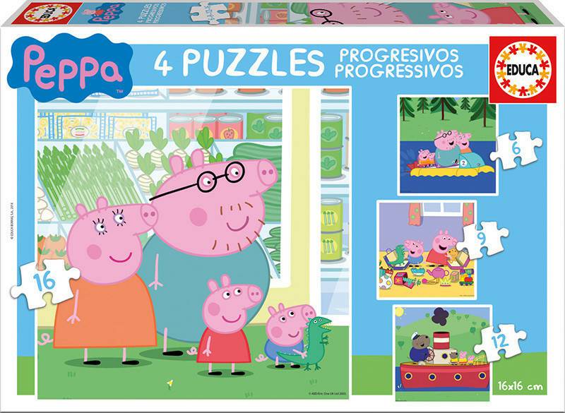 Educa Borrás 4 Puzzles Progressive Peppa Pig (15918) Puzzles